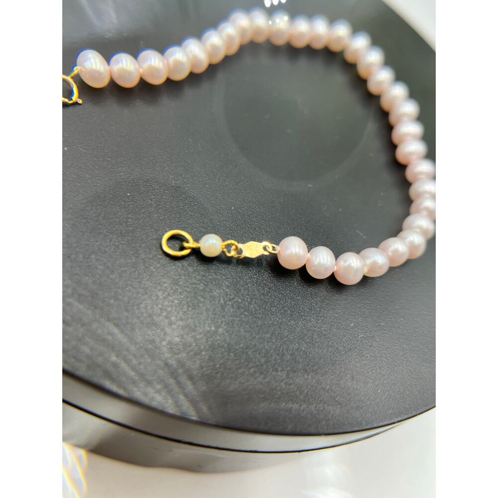 JCM‎ Jacmel 10k Gold Clasp Freshwater Baby Pink Pearl Bracelet 8” - Picture 9 of 11